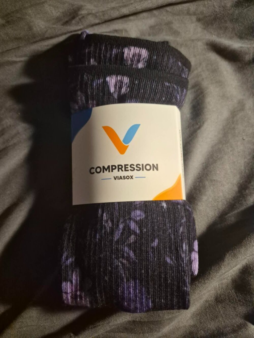 Purple Moon Pattern Compression Socks